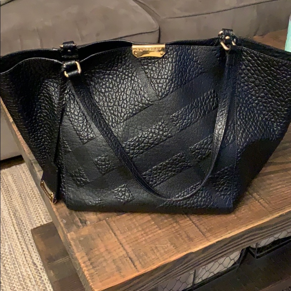 Burberry Canterbury Tote - Embossed Black Leather